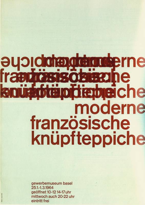 1964, Emil Ruder, moderne französische Knüpfteppiche, Gewerbemiseum Basel