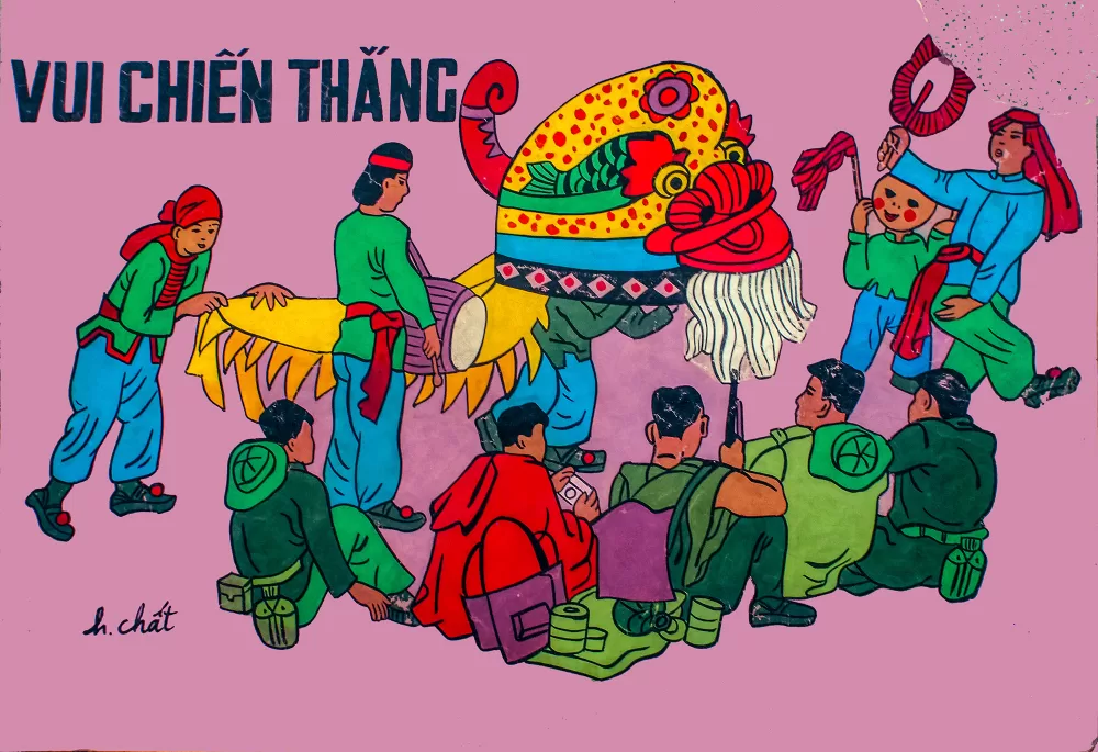 Lê Huy Toàn (h. chât), Freude über den Sieg.