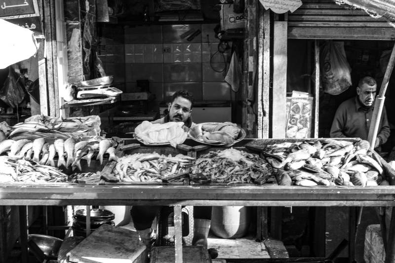 2024, Kairo, Fischverkauf auf dem Markt in Kairo.