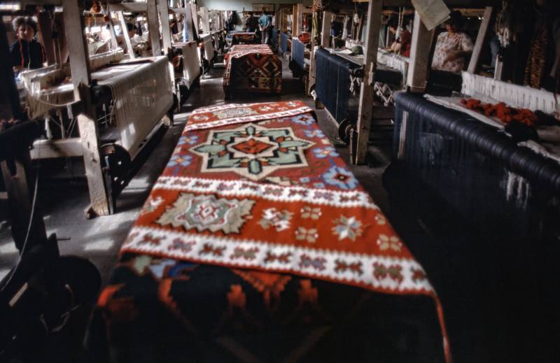 1987, Teppichweberei im Textilkombinat «Stalin».