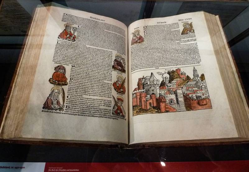 2010, Plantin-Moretus Museum, die Schedelsche Weltchronik, auch Nürnberger Chronik genannt, ist eine illustrierte Darstellung der Weltgeschichte.
