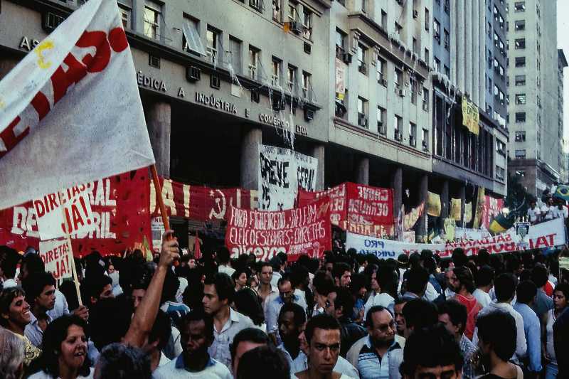 1984, Rio de Janeiro, Demonstration für die direkten Wahlen.