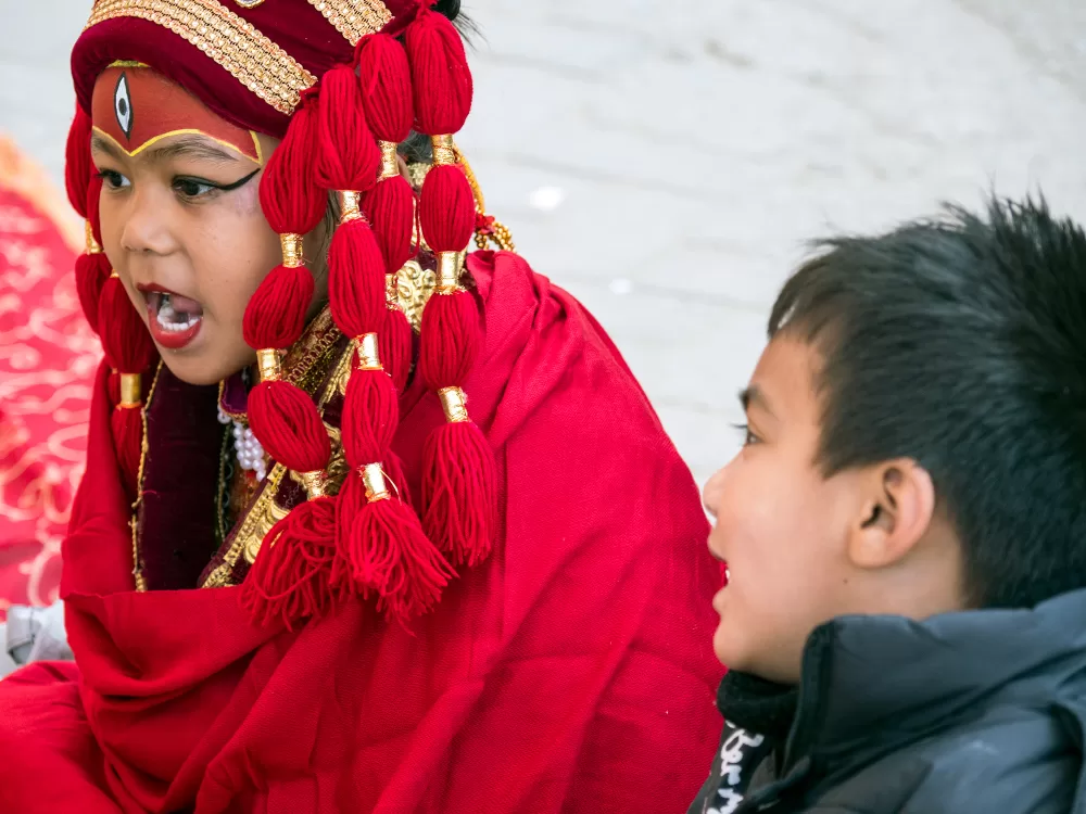 2024, Nepal, Bhaktapur, religiöse Zeremonie.