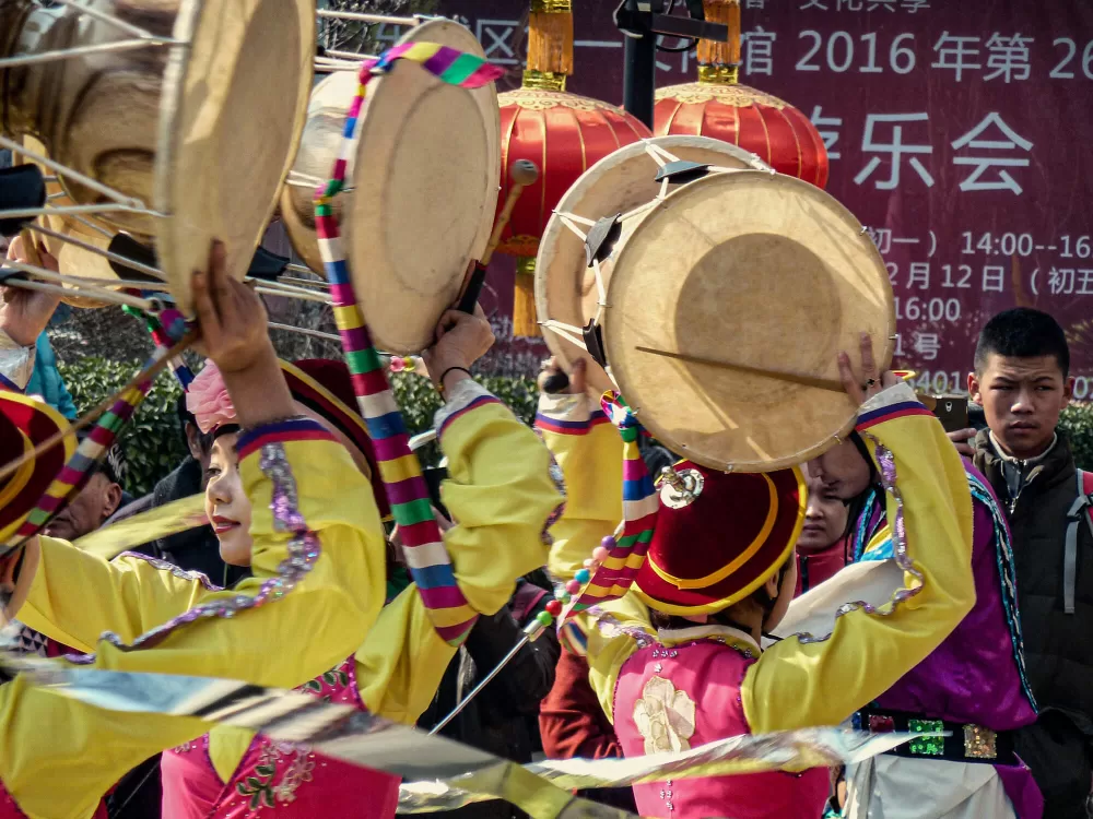 2016, Beijing, das traditionelle Neujahrsfest findet nach dem chinesischen Lunisolarkalender berechnet zwischen dem 21. Januar und dem 21. Februar statt.