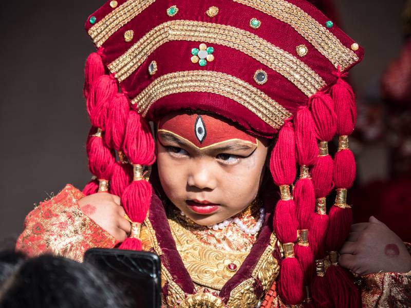 2024, Nepal, Paktapur, religiöses Fest.