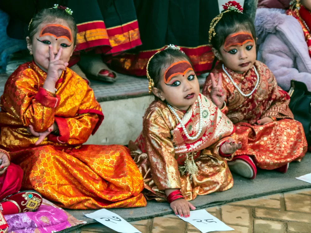 2024, Nepal, Bhaktapur, religiöse Zeremonie.