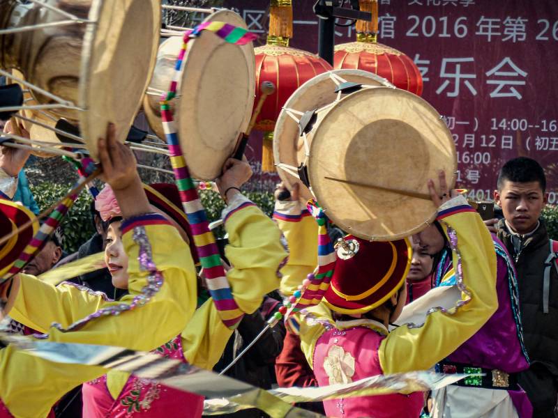 2016, Beijing, das traditionelle Neujahrsfest findet nach dem chinesischen Lunisolarkalender berechnet zwischen dem 21. Januar und dem 21. Februar statt.
