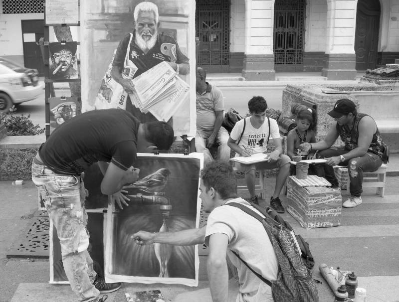 2018, Havanna, Kunsthändler in der «La Rambla».