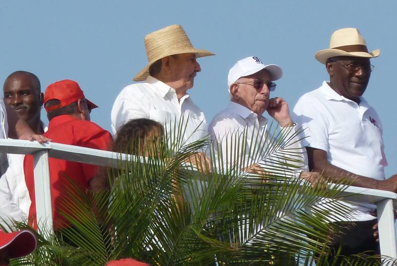 2014, Havanna, Raúl Castro an der 1.-Mai-Demonstration.