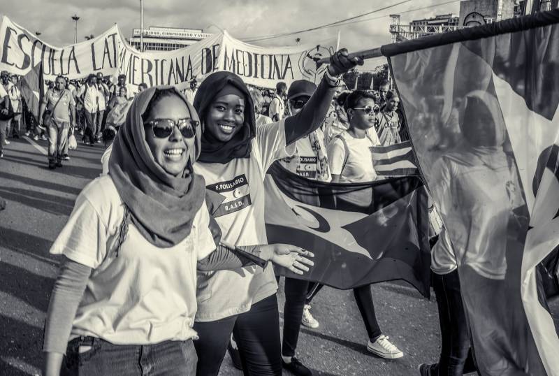 2018, 1. Mai, Vertreterinnen des Frente Polisario (Westsahara).