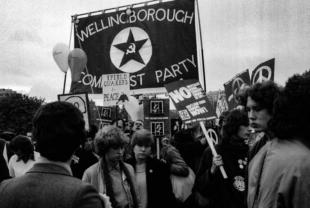 1981, Kommunistische Partei Englands an der CND-Demonstration.