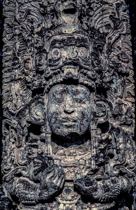 1989, Copán, Maya-Stele (Honduras, Grenze zu Guatemala)