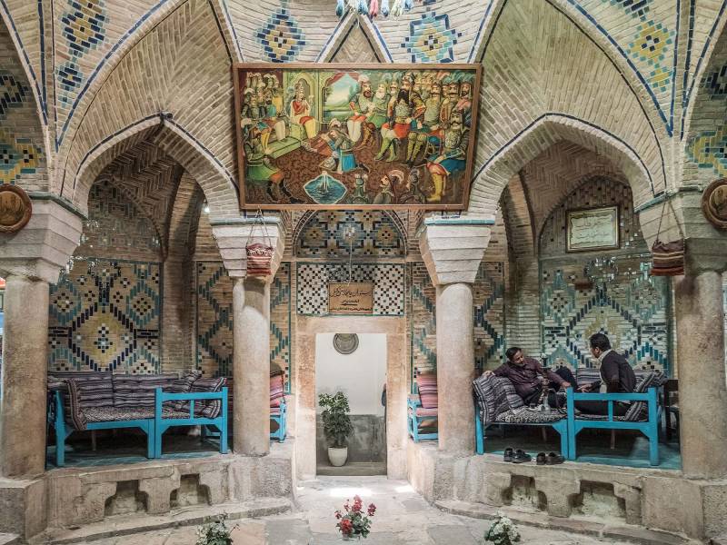 2019, Kerman, Teehaus im Vakil-Basar (Hammam-e Vakil).