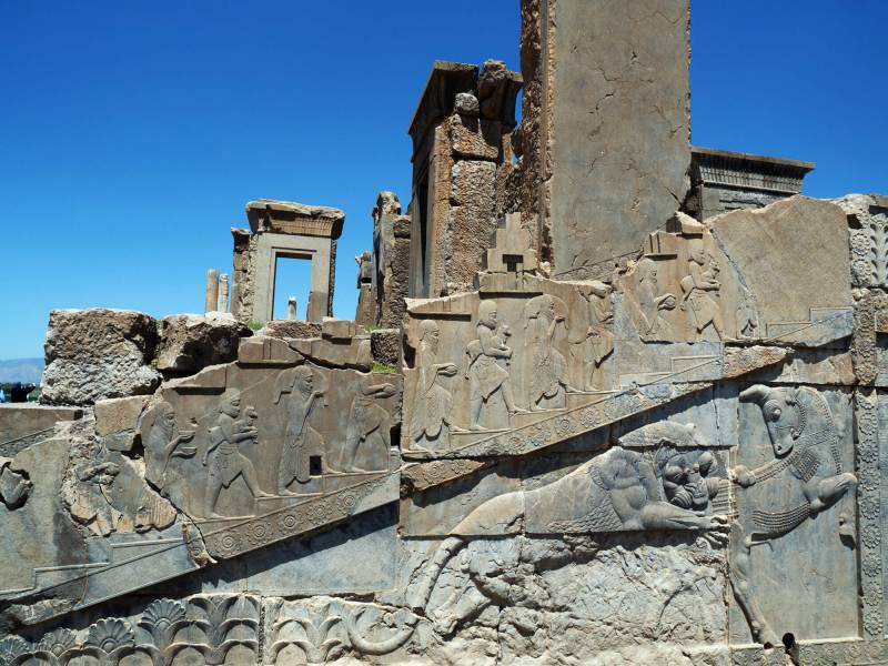 2019, Detail eines Reliefs in Persepolis.