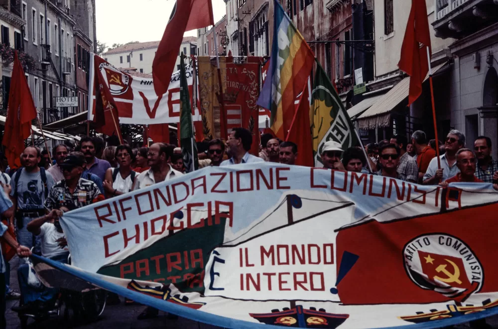 Venedig, Demonstration in der Innenstadt.