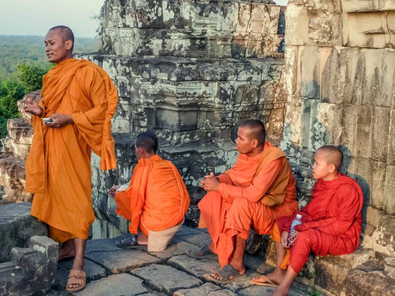 Mönche in Angkor Wat.