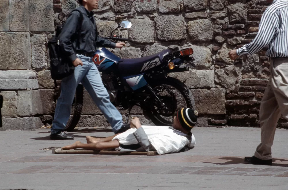 1997, Bogotá, viele Bettler sind in Kolumbien zu sehen.