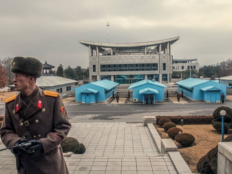 2016, Grenze zwischen Nord- und Südkorea in Panmunjon.