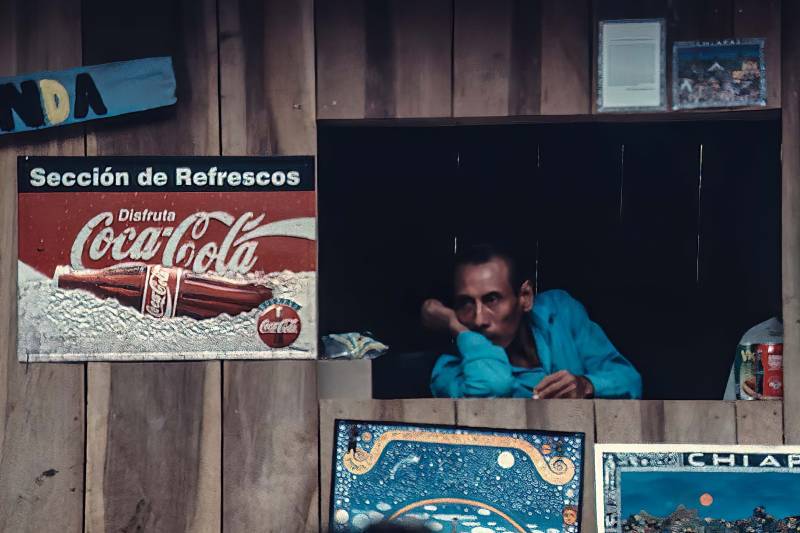 1996, Coca Cola und Tradition begegnen sich in Chiapas.