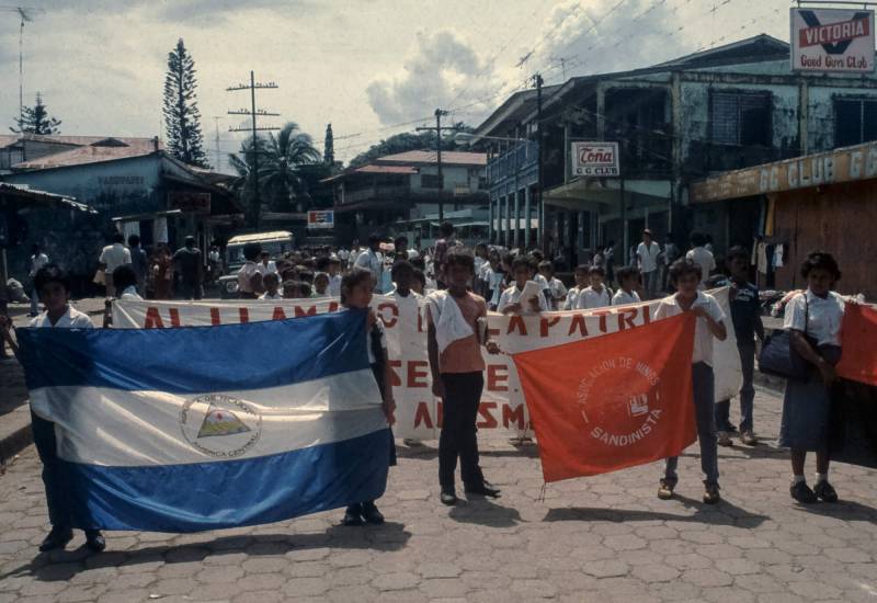 1983, Bluesfields, Demonstration gegen die US-Invasion in Grenada.