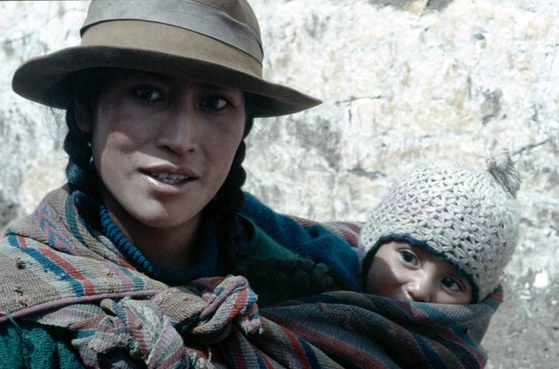 1984, indigene Frau in Cusco.