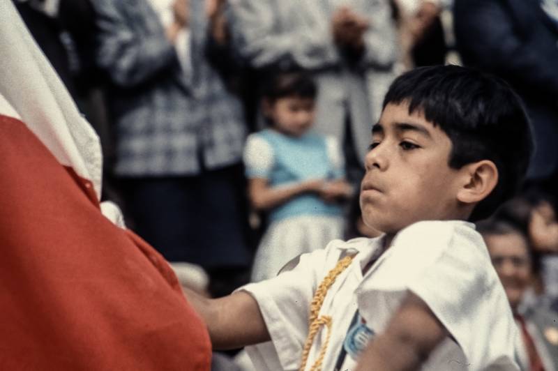 1993, Huancabamba, Nationaler Anlass mit Kindern.