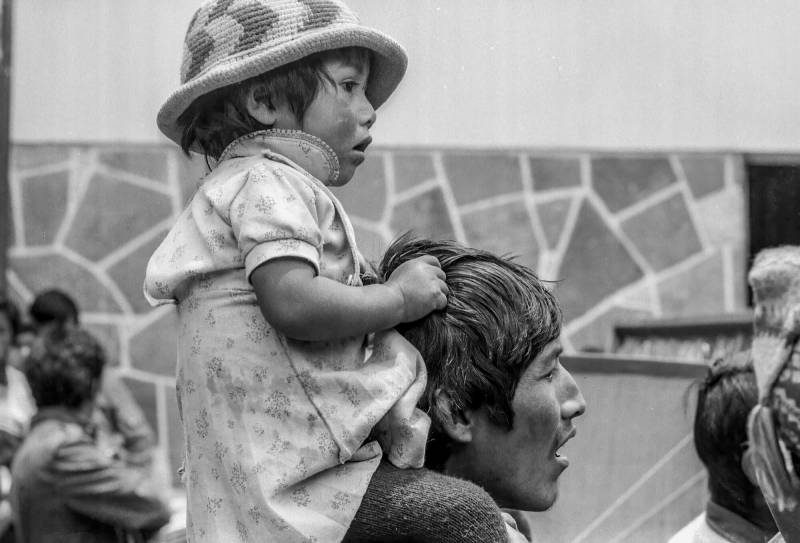 1985, Szenen aus dem Markt in Pisac.