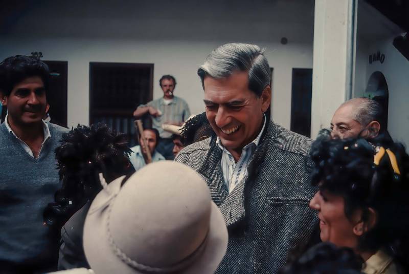 1989, Wahl-Veranstaltung des Literaturnobelpreisträger Vargas Llosa.