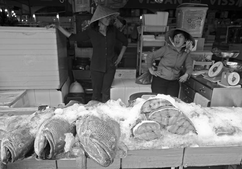 2018, Ho Chi Minh, Fischverkauf auf dem Markt.