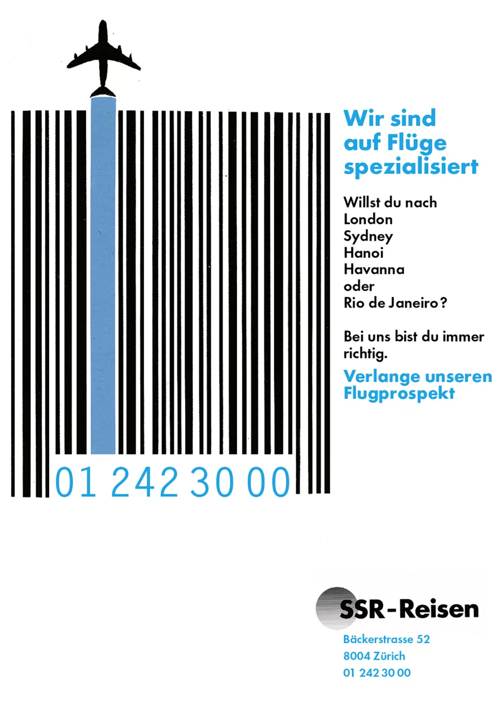 1987, SSR-Reisen, Inserat-Entwurf für das neue CD.